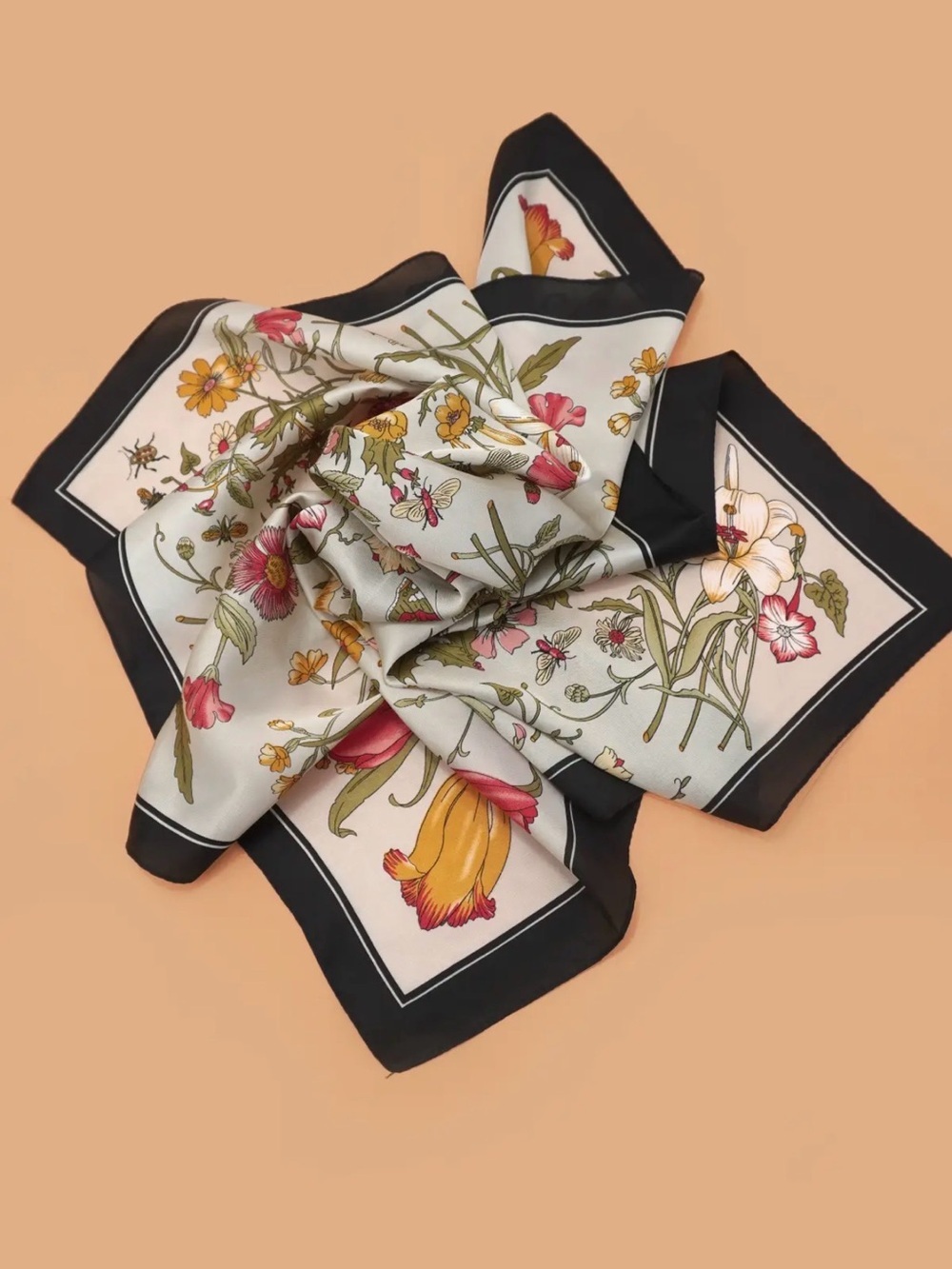 Off White Floral Scarf - Picture 3 of 3